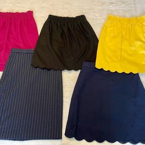 Bundle of 5 JCREW & Banana Republic Skirts